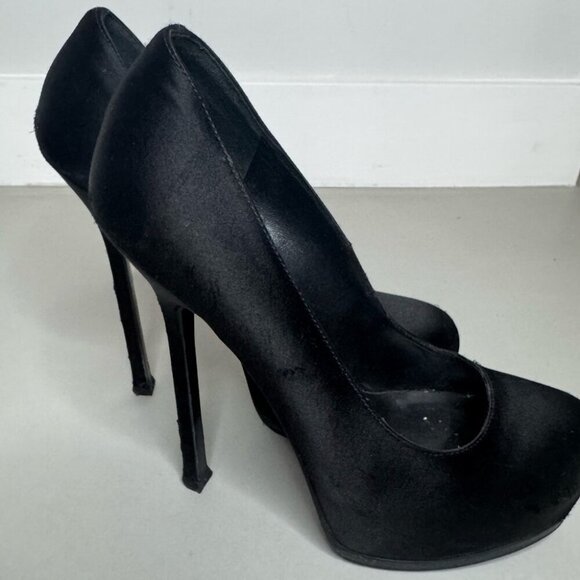 Yves Saint Laurent Tribtoo 80 Pumps – Black Leather – Size 6.5 / EU 36.5 - Picture 4 of 16